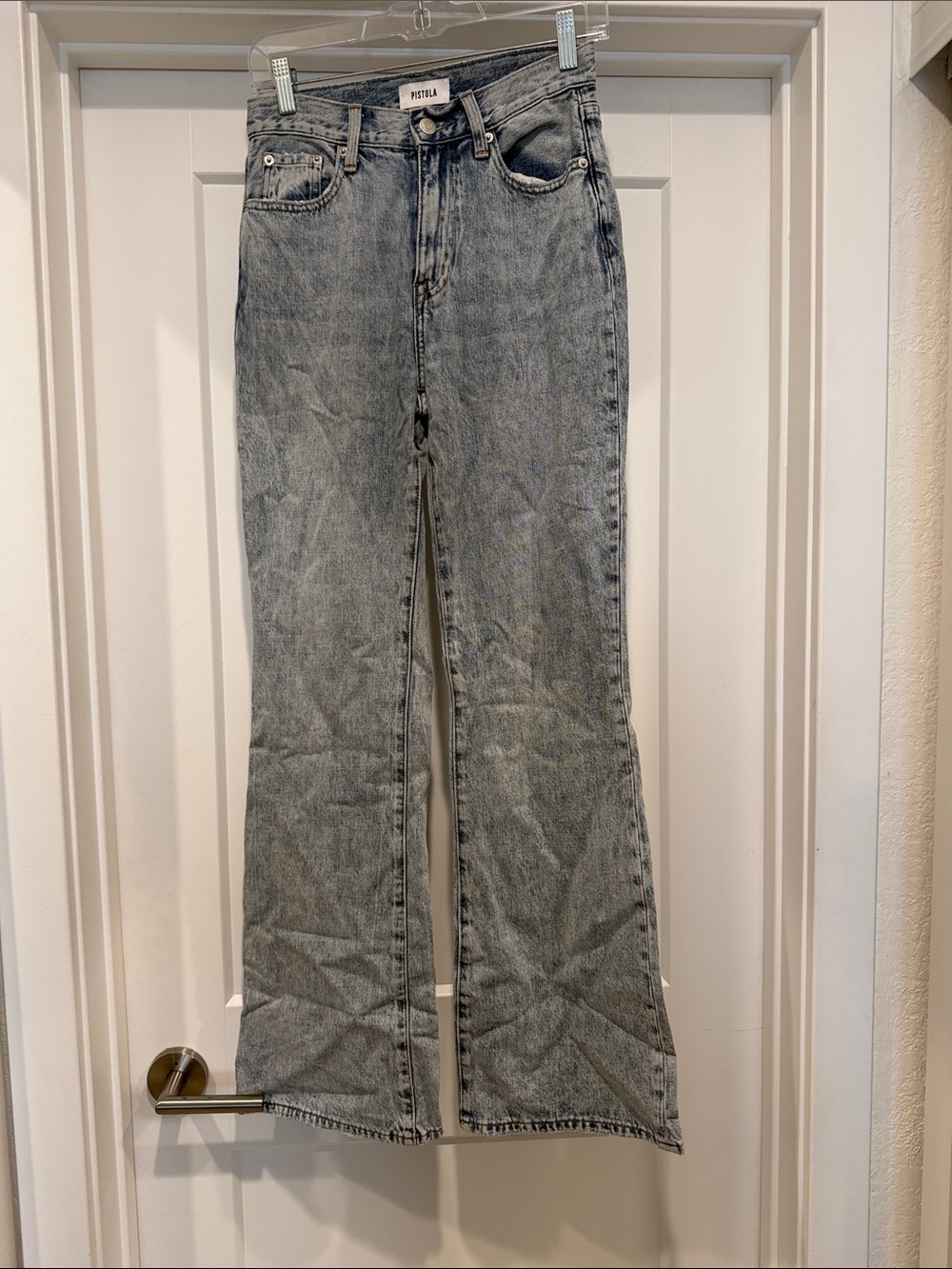 pistola Light Gray Wash Flare Jeans